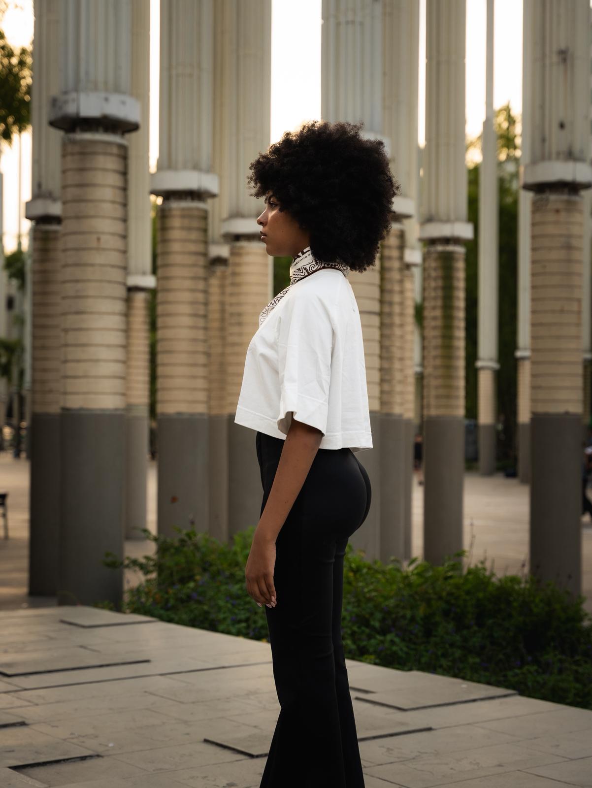Camiseta Blanca Cropped Mujer