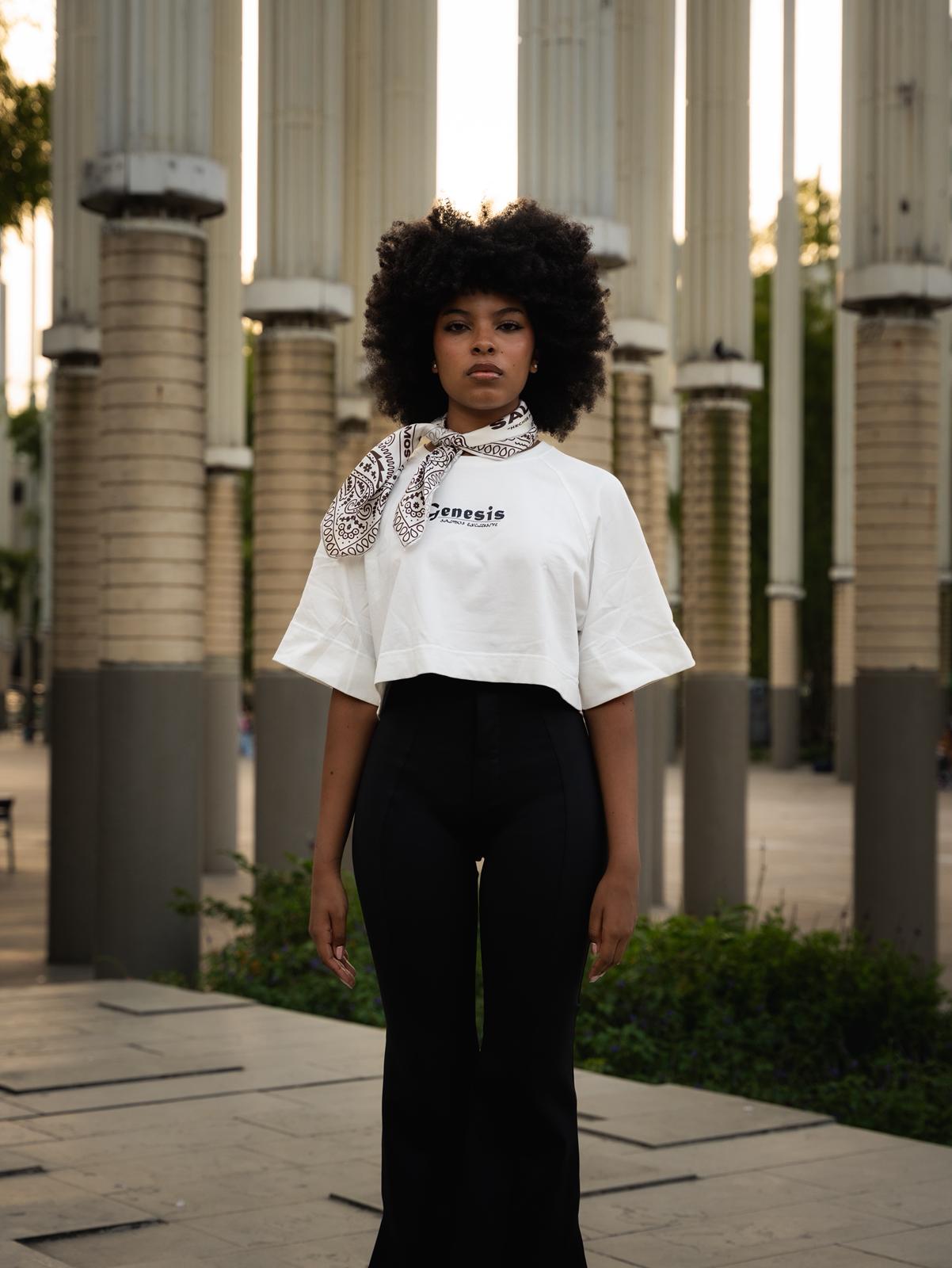 Camiseta Blanca Cropped Mujer